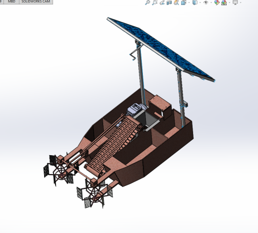 水面清理船三维SW模型（收集清理河面垃圾）3D图纸+说明书缩略图
